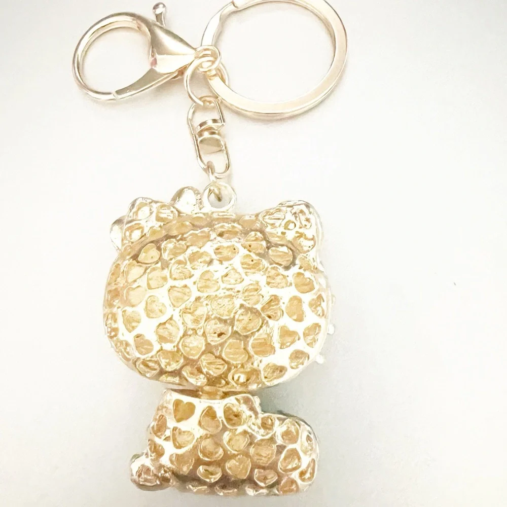 Cute Blingy Kitty Bag Charm / Key Chain - New - Never Used!